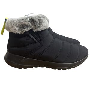 Skechers Boots Women’s Sz 8 Black Go Walk Air Cooled Goga Mat Winter Faux Fur